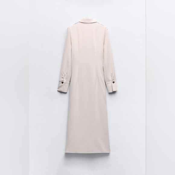 ZARA DRAPED WAIST MIDI DRESS - Picture 7 of 11